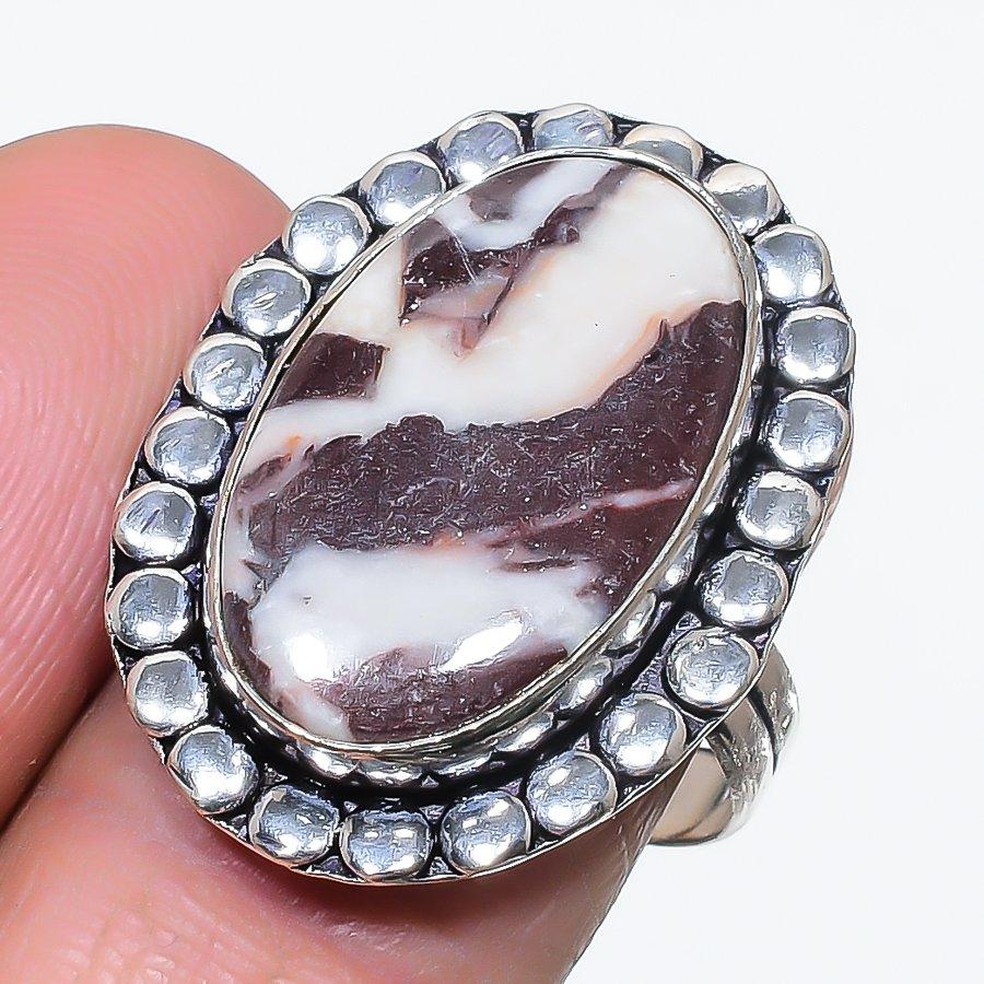 

Cappuccino Jasper Handmade 925 Sterling Silver Jewelry Ring Size 8.5 m5m17