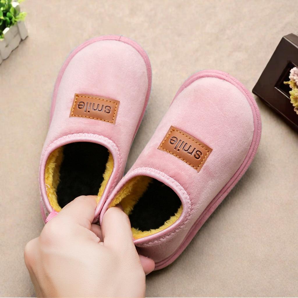Children's cotton shoes bag head slippers winter velvet soft sole classmates indoor cute children's cotton slippers home cotton shoes