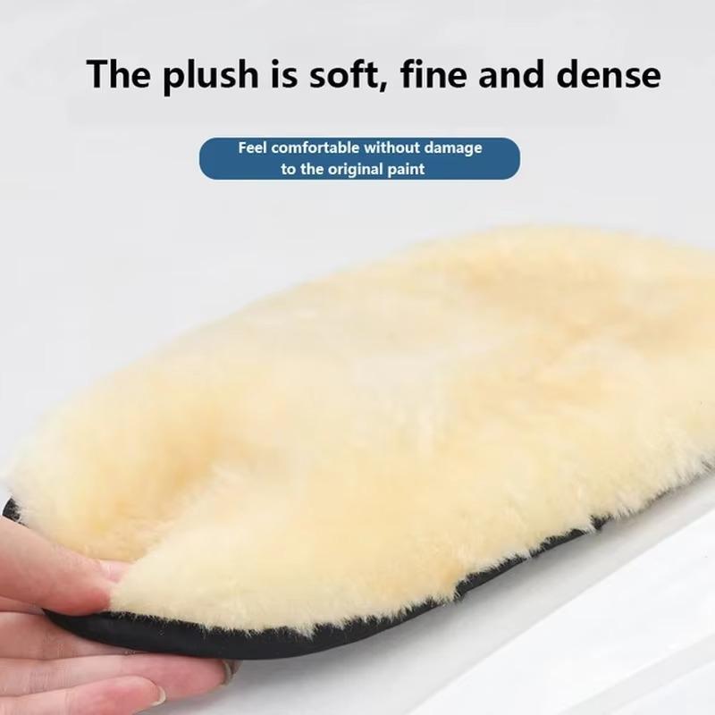 

Перчатки для мытья автомобиля Шерстяная односторонняя автомобильная щетка Полотенце для автомобиля Губка для полировки Вощение Не повреждает краску автомобиля 23x14cm