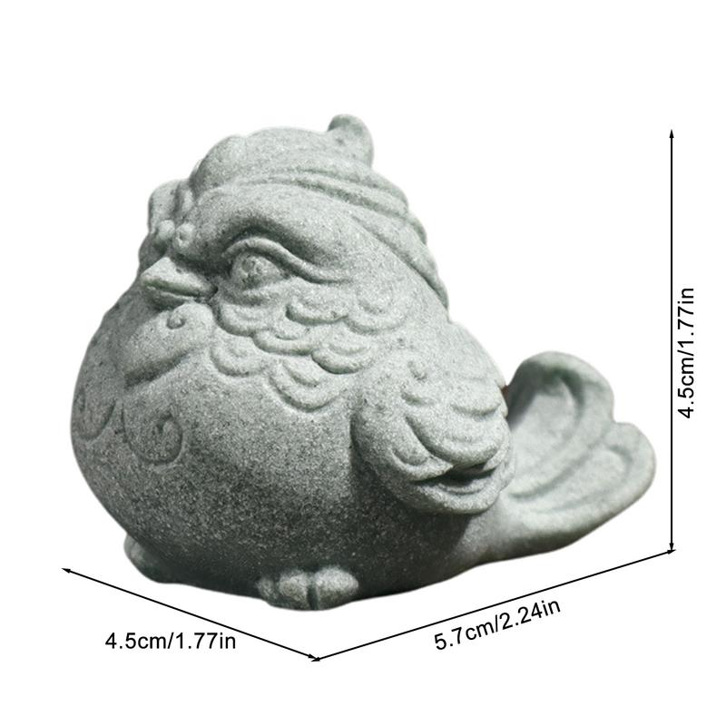 Sand Color Tea Pet Chinese Style Ancient Animal Statue Green Sand Color Mini Tea Pet Figurine Handcrafted Table Centerpiece Tea