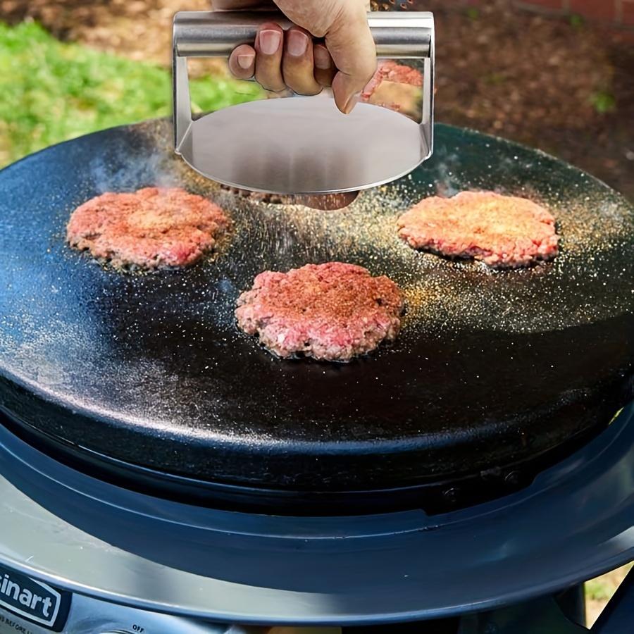 1pc Stainless Steel Smash Burger Press Hamburger Patties Meat Masher Circular Meat Press Mold for Deli Meats Kitchen Accessories