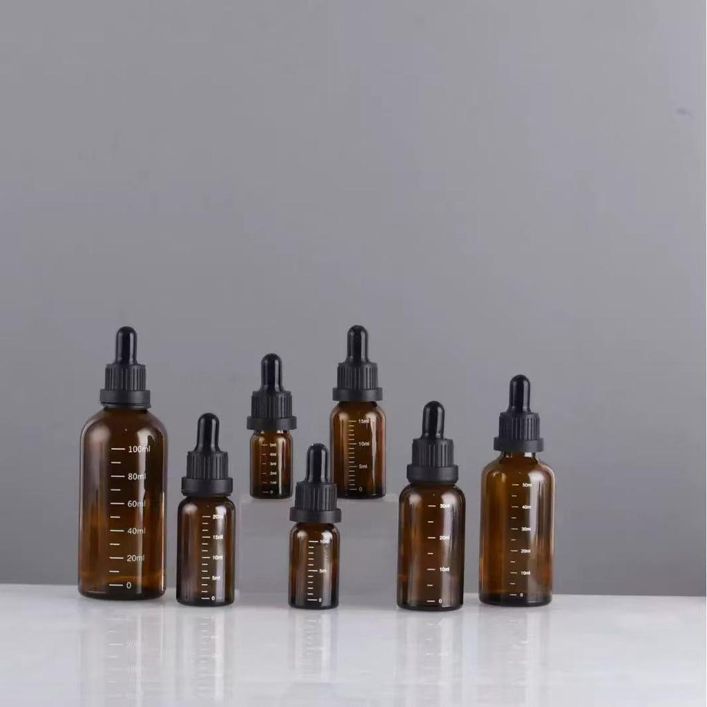 Amber Glass Essential Oil Bottle with Graduated Dropper, Refillable, Light-Blocking for High-Grade Blends