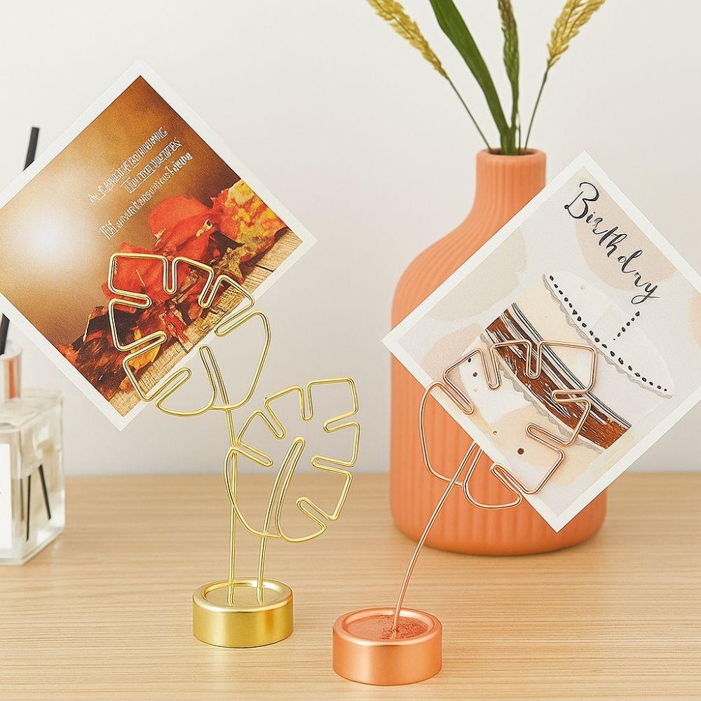 Leaf Vein Business Card Holder Metal Menu Holder Minimalism Photo Holder  Decor