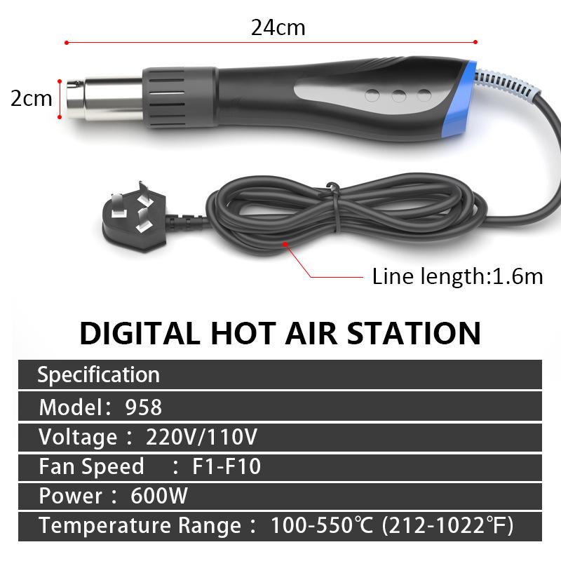 Handskit 958 Temperature-Controlled Digital Display Hot Air Gun
