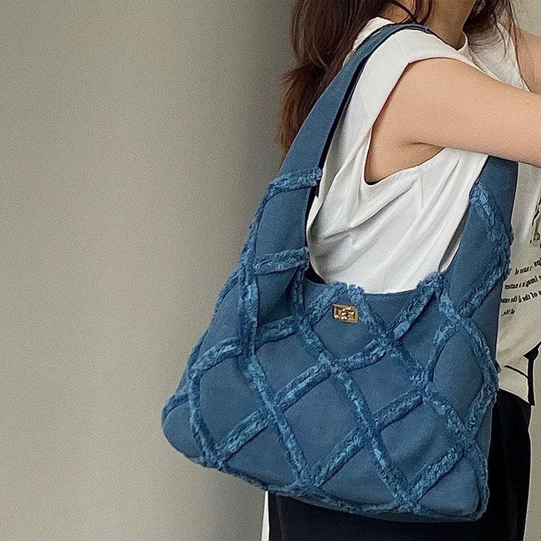 2026 Tassel Denim Canvas Bag Women Bag Large Capacity Casual Tote Bag Shoulder Bag Shopping Storage Bag Tote Bag Suede