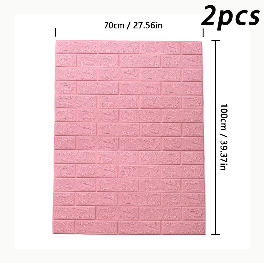 Brick pattern 70X100cm waterproof self-adhesive 3D wallpaper solid color living room wall sticker