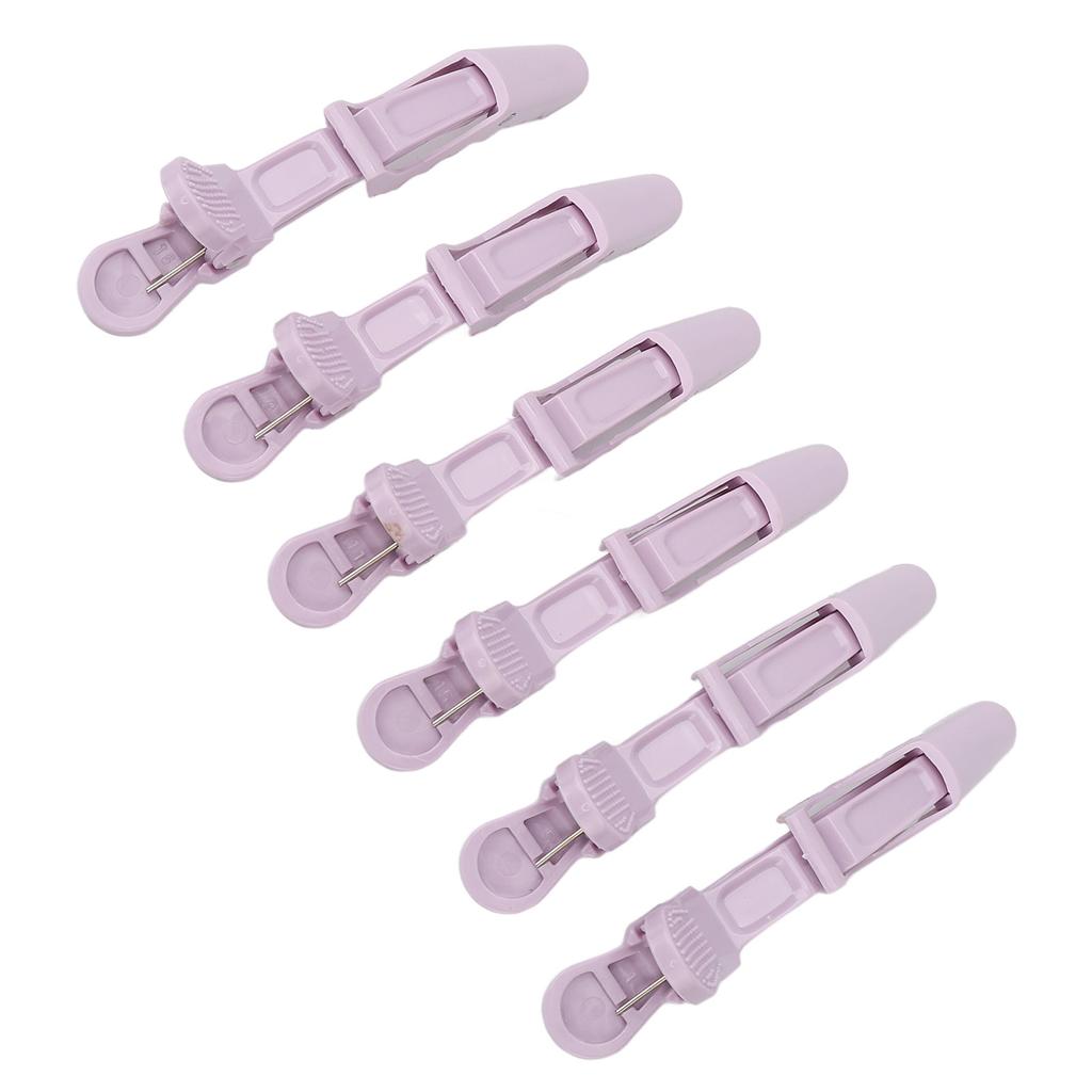 6 Pcs Hair Styling Clips Purple Anti Slip Deformation Proof Hair Sectioning Partition Clips for Dyeing Salon