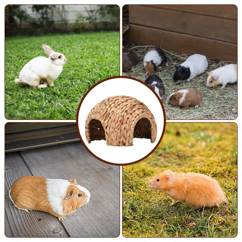 Kaninchen Tunnel Sicher Kaninchen Gras Haus Natürliches Rohrkolben Versteck Handgemachtes Rohrkolben Haus für Chinchilla Meerschweinchen Kaninchen