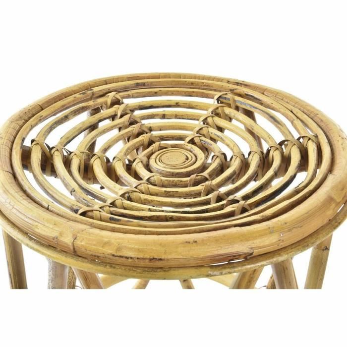 Table D'appoint - Marron - Rotin Tropical - 38 X 38 X 41,7 Cm - Petit Meuble Complément - Salon