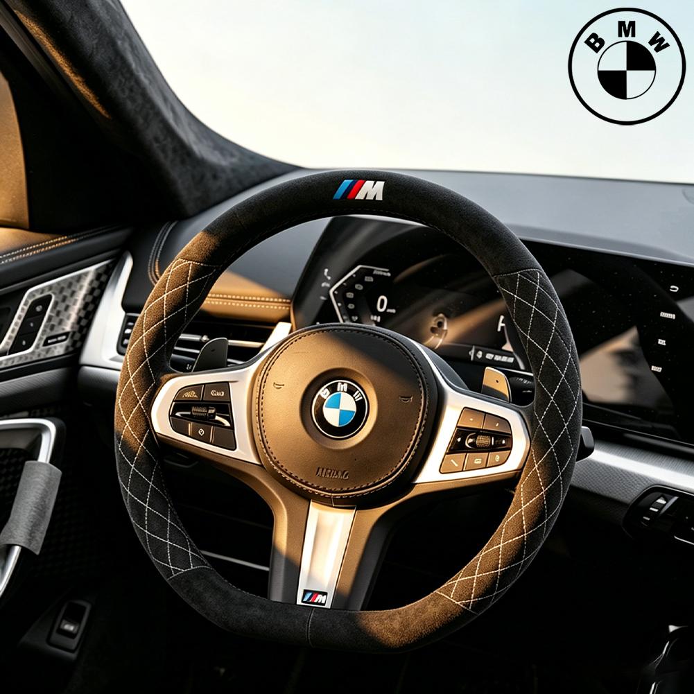 For BMW Car Steering Wheel Cover M X1 X3 X5 X6 G20 G30 E39 E46 E87 E90 E92 F10 F15 F30 Suede Suede Leather Accessories /Stickers rvbf26