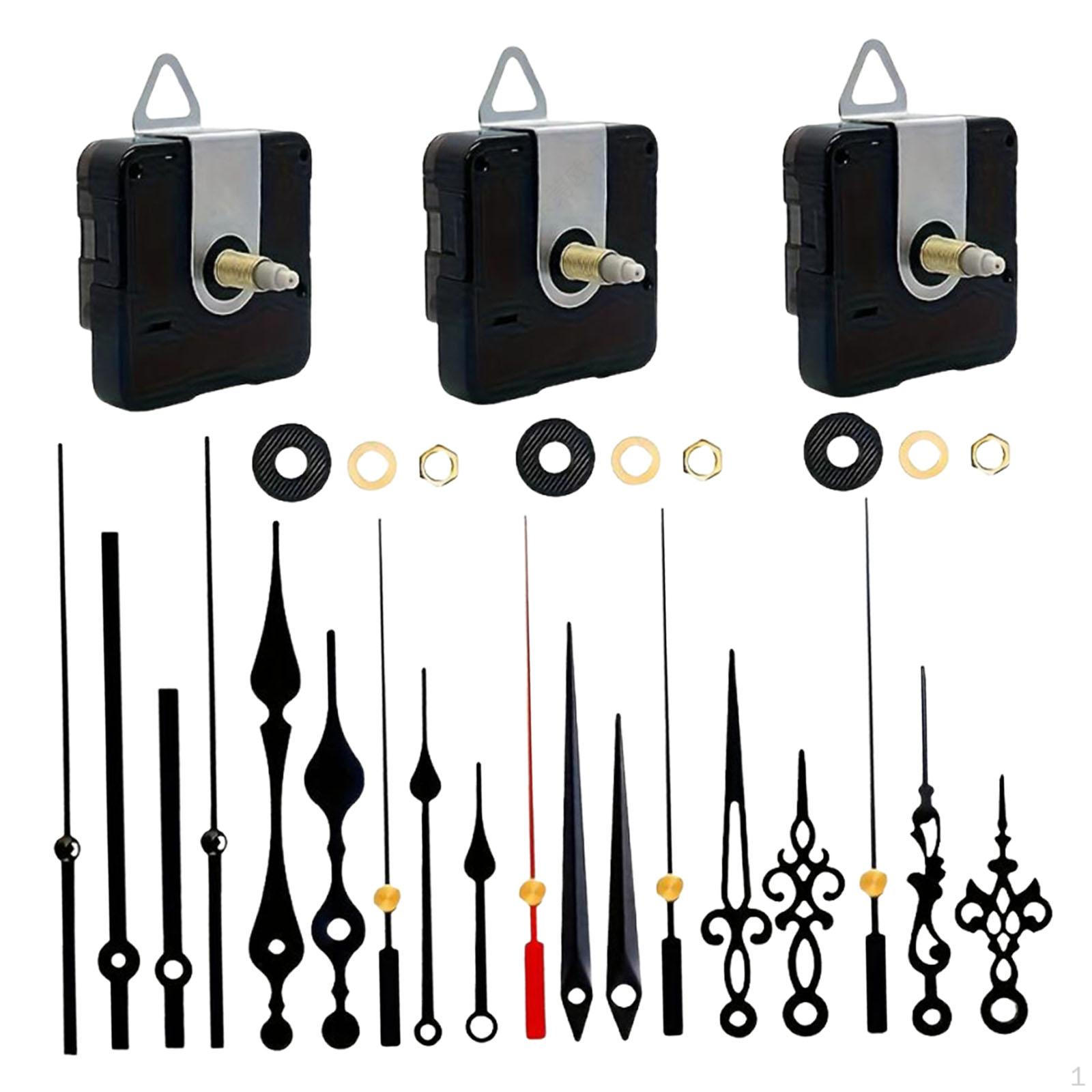 

3 Pieces Clock Mechanism Kit, Wall Mechanisms for Craft Clocks 3D Embroidery DIY Crafts