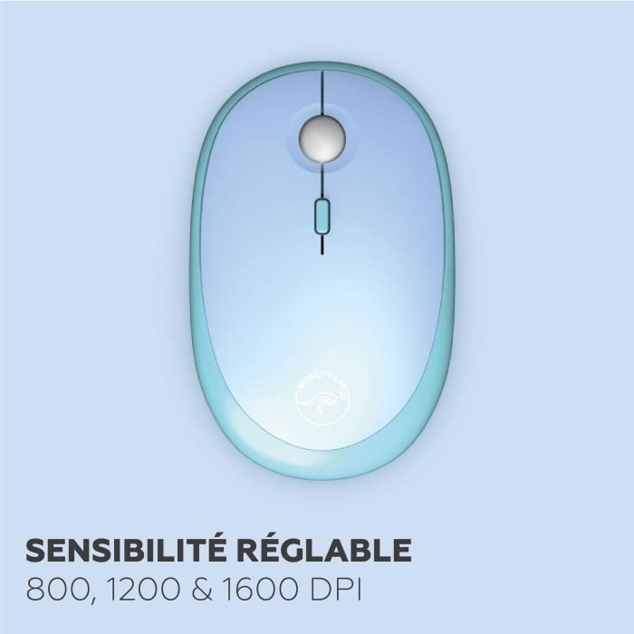 Ensemble Clavier Souris - MOBILITY LAB - Pure Color - Sans Fil - Pavé Numérique Intégré - Bleu