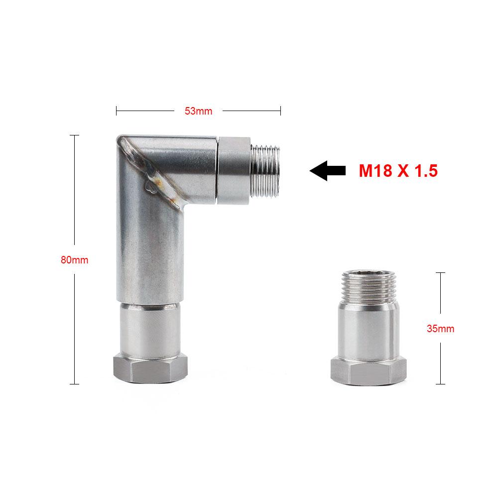O2 Oxygen Sensor Angled Extender Spacer 90 Degree 02 Bung Extension M18 X 1.5
