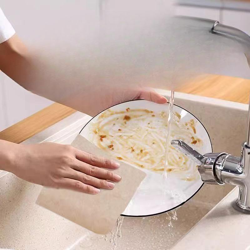 Non-sheddingOil-absorbing Oil-free Scouring Pad Kitchen Stain Remover Dishcloth Lazy Person's Rag