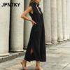 JPNTKY Women's Fashion Summer Spring Solid Color Print Sleeveless V-Neck Casual Dresses
