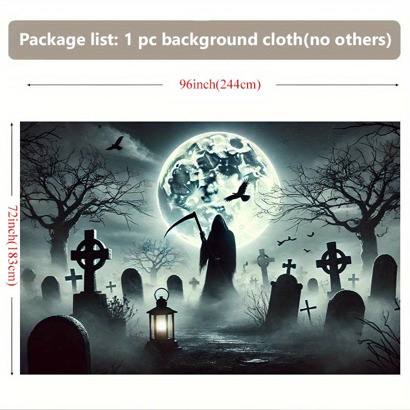 Background banner 1 piece cemetery night ghost scene background fabric for wall decoration polyester fiber wall coveringzyc