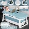 1.36m Folding Pink/Blue Bathtub Foldable Bathtub Adult Full Body Wash Bath Tub Adult Home Bathtub Sit Children Swimming Barrel New