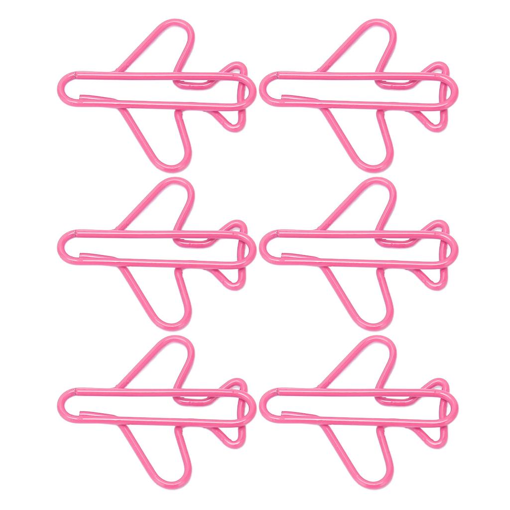 100pcs Airplane Shaped Paper Clips Rust Prevention Plating Process Cute Paper Clip for Scrapbooking Card Making