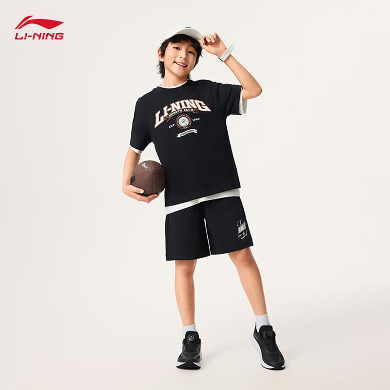 Li-Ning Youth Unisex Short Sleeve T-Shirt and Shorts Sports Set 140