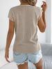 Women Casual Solid Color Button V Neck Sleeveless Knit Vacation Top