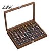 Jewelry Box with Partitions Ring Storage Box, Durable Wood Compartmentalized Design, Soft Neat And Orderly Velvet Interior Multi-grid Organizer,