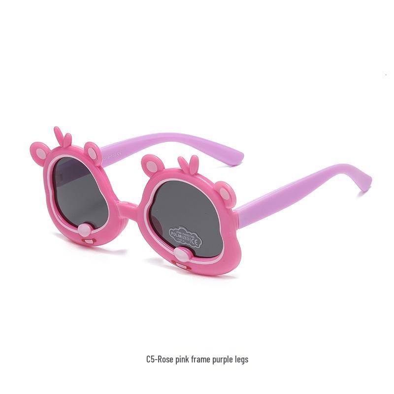 Children s Cartoon Polarized Sunglasses with Soft TPEE Silicone Frames