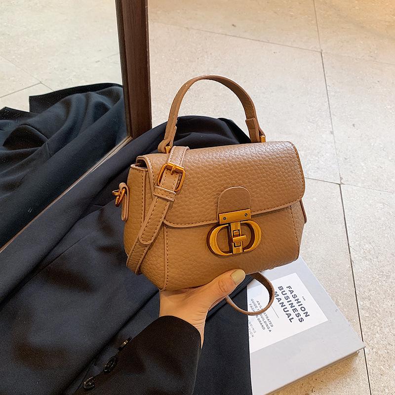 Женская модная ретро-сумка 2025 - Стильная маленькая квадратная сумка через плечо хаки