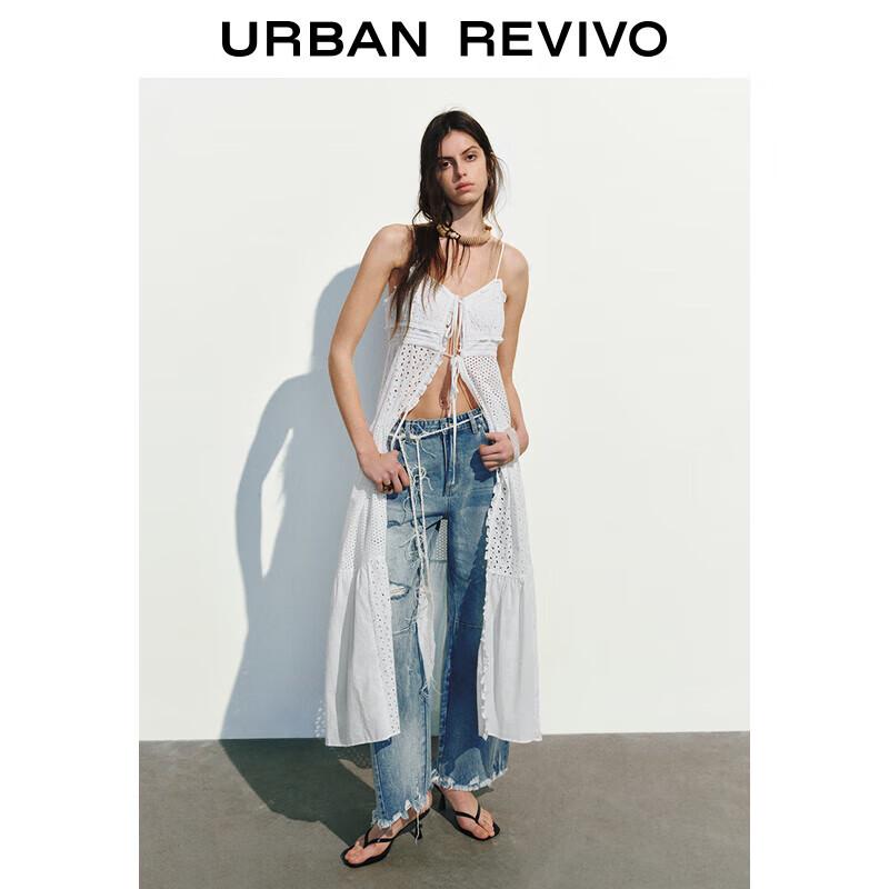 

UR 2025 Женский ярусный ажурный топ-майка А-силуэта XL