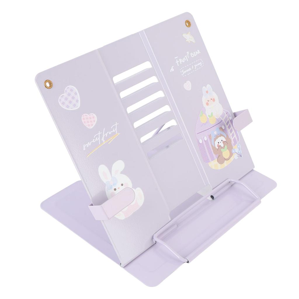 Book Holder Desk Reading Display Stand Stable Metal Steel Plate Adjustable for Tablets Phones Cute