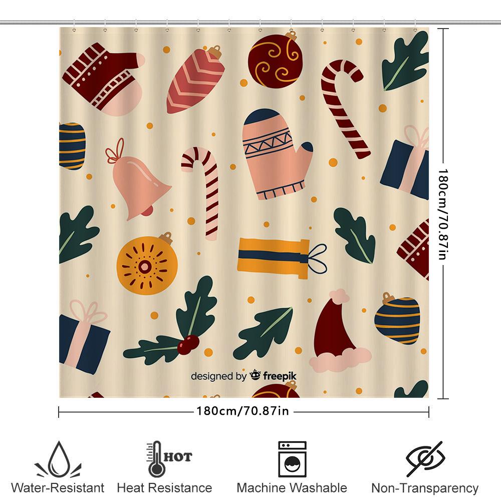 Delightful Holiday Shower Curtainfestive Christmas Decorations For Your Bathroom Perfect Gift Idea For Her!