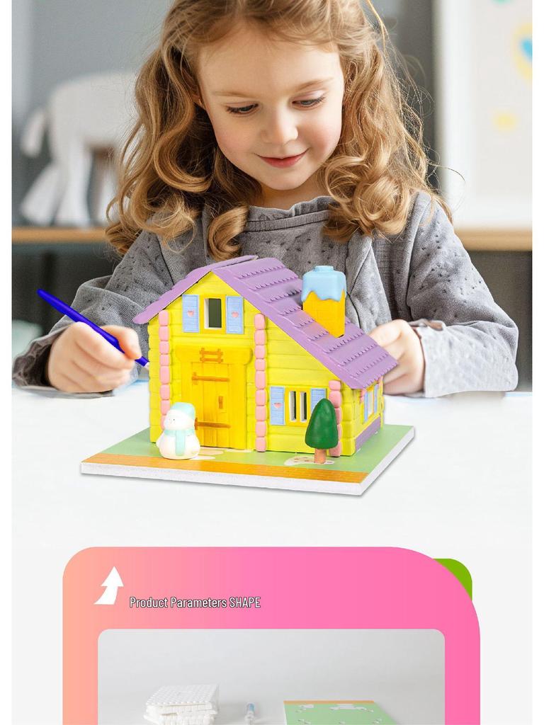 DIY Children's Gypsum Cabin Painting & Assembly Set