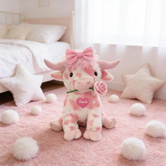 Yüksek Ovalar İnek Peluş Oyuncak Gerçekçi İskoç Yüksek Ovalar Sığır Tasarımı Yumuşak Oyuncak Yumuşak Peluş Dekor