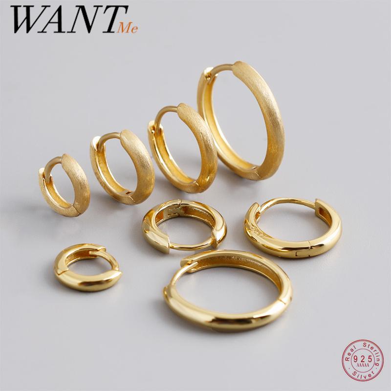 WANTME Pendientes de Aro Huggies Minimalistas Mate Góticos Unisex de Plata 925 para Mujeres Hombres Joyería de Hebilla para Oreja Piercing