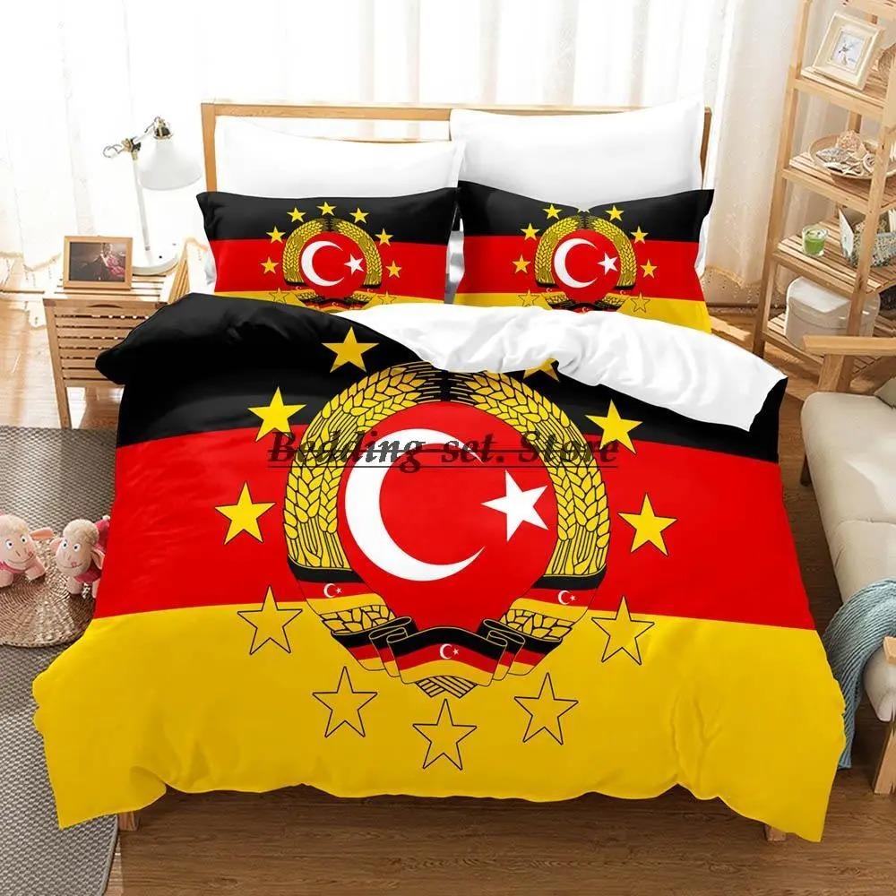 Turkey Flag Bedding Set Single Twin Full Queen King Size Bed Set Aldult Kid Bedroom Duvetcover Sets 3D Print Anime Bed Sheet Set