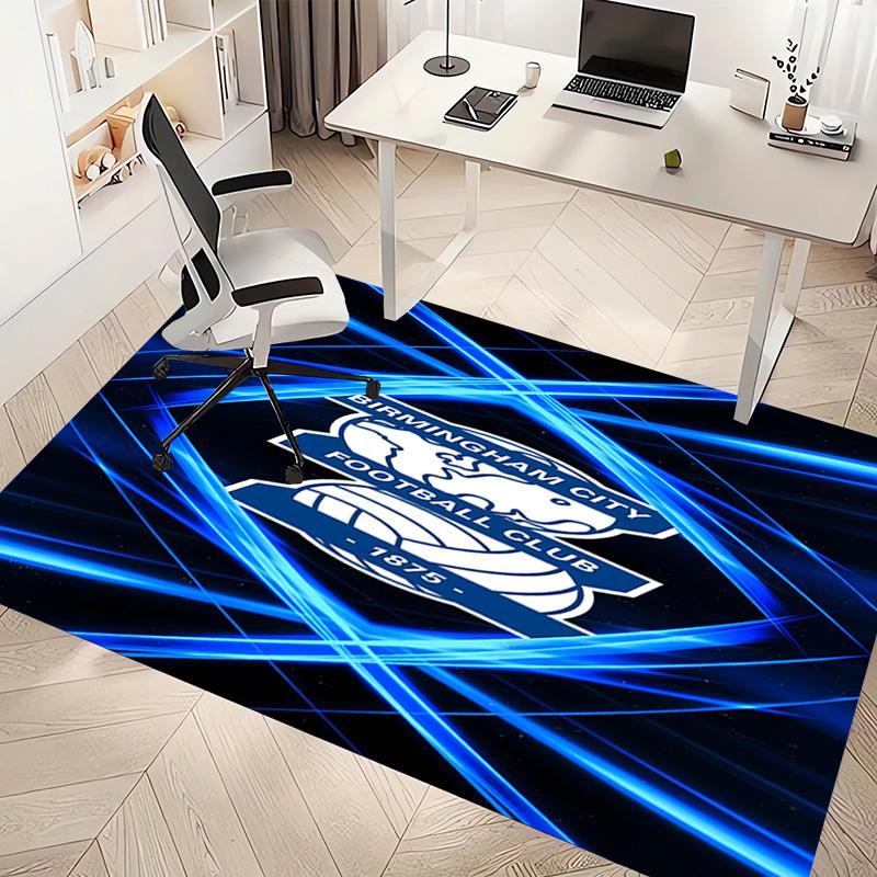 1pc BIRMINGHAM CITY LOGO Print Area Rug - Soft, Washable Non-Slip Indoor Mat, Living Room, Home Office Decorative Rug,Office Decorative