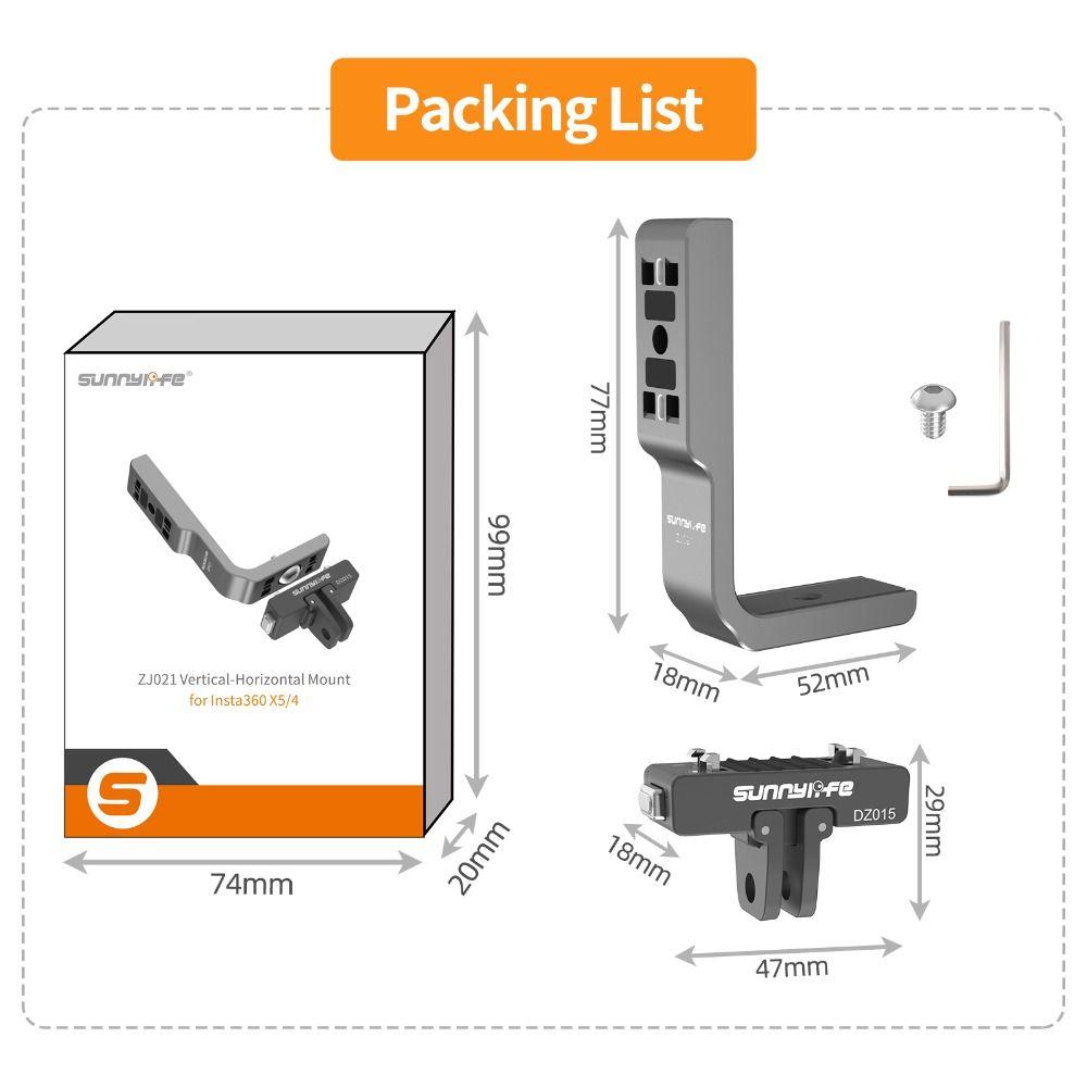 L-Shaped Extension Holder Bracket Base for Insta360 X5/X4 Action Camera Accessories