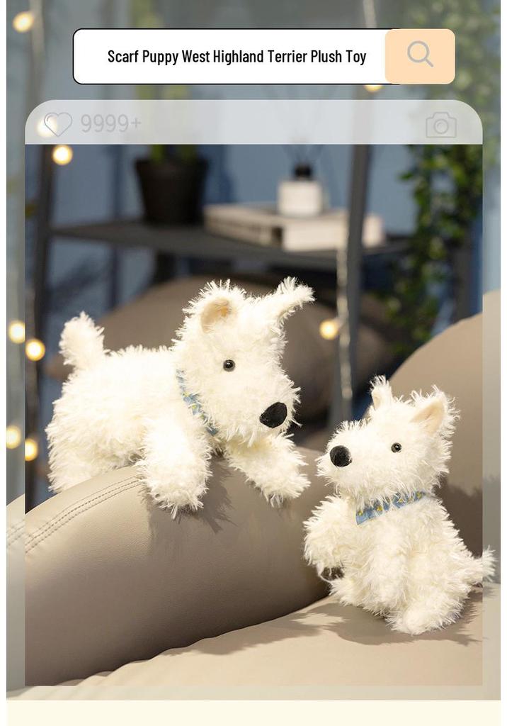 Cute West Highland Terrier Plush Toy - Soft Comfort Doll and Sleep Companion for Kids