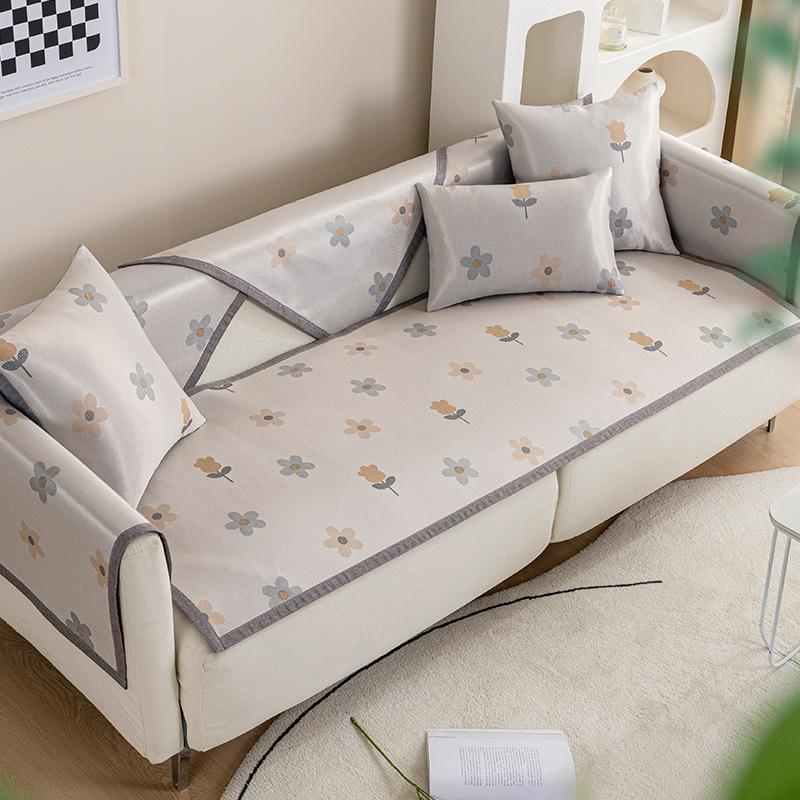 Ice Silk Sofa Cushion Summer Summer Mat Cushion Universal Summer Cushion Sofa Cover Cover Cloth Non-Slip Cool Pad