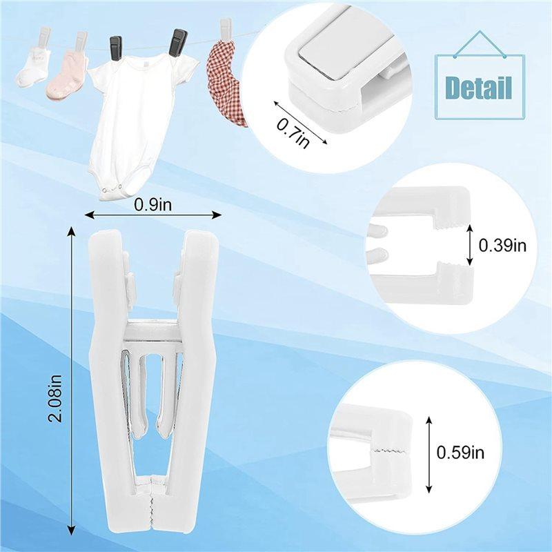 Premium-100X Plastic Hanger Clips For Baby Clothes, Strong Plastic Clips For Hangers, Multi-Purpose Hanger Clips