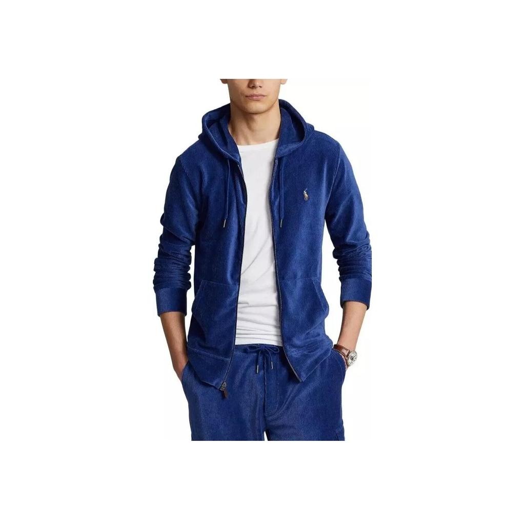 Polo Ralph Lauren Solid Logo Zip-Up Hoodie Men Outerwear Blue 710877154-001