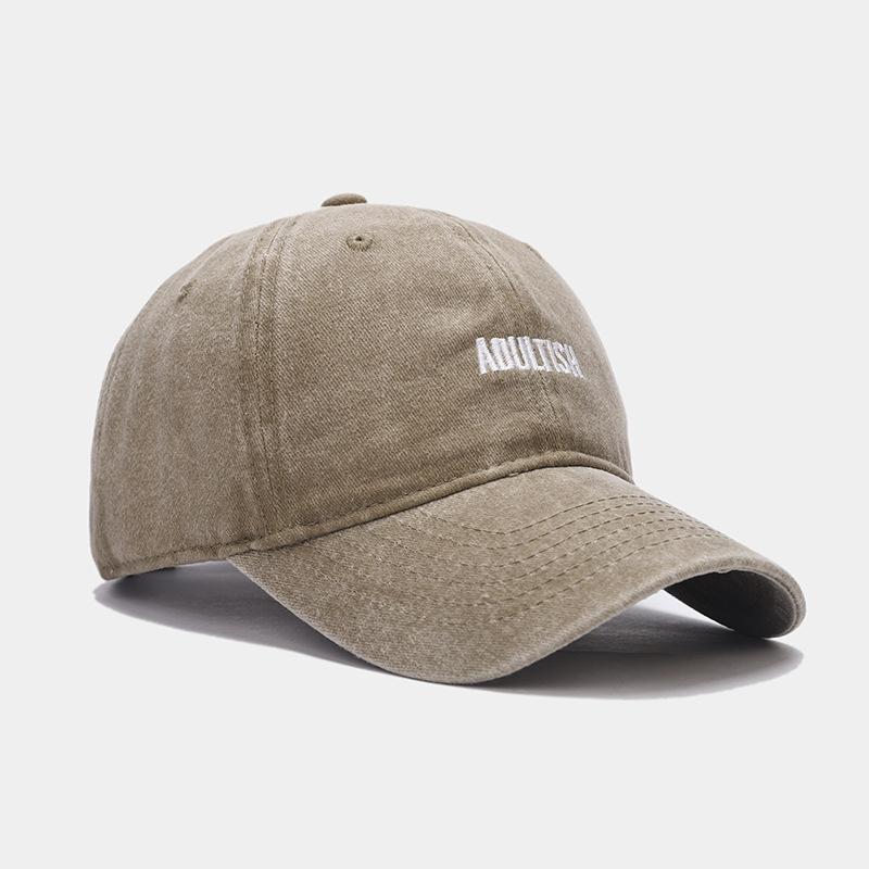 Spring new letter embroidered baseball cap men's washed old soft top cap women's trendy casual versatile sun hat