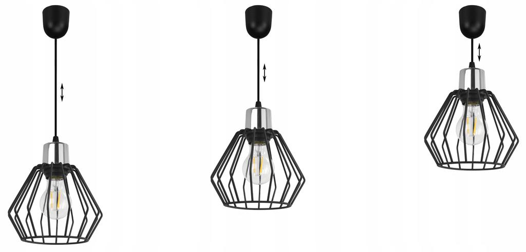 Hanging Lamp, Ceiling Chandelier, Wire Shade, Led