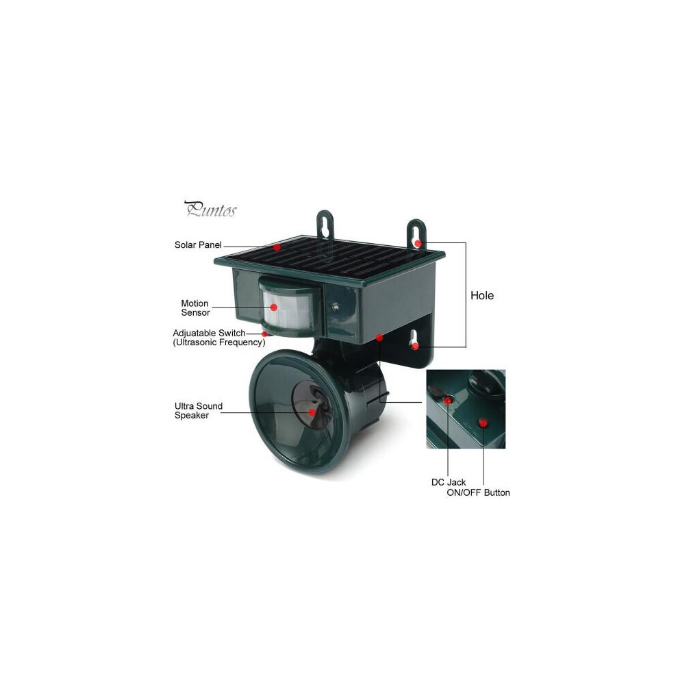 Spaventatore repellente repellente per animali ad ultrasuoni per esterni ad energia solare