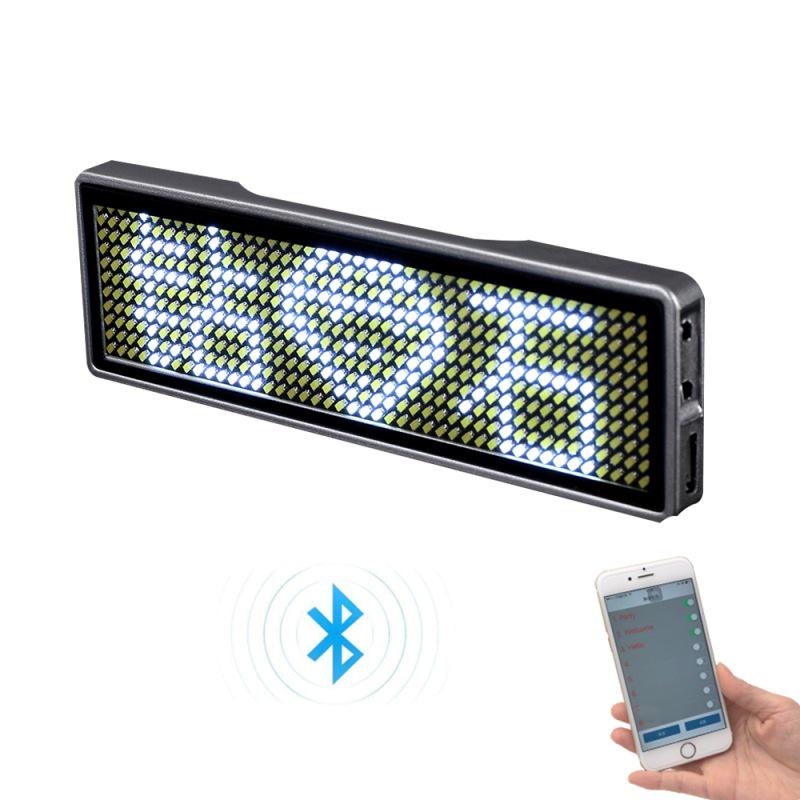 Bluetooth LED Badge Business Card Screen - Changeable Text, Scrolling Display, Mobile Adapter, Ideal for Ride-Hailing ID.