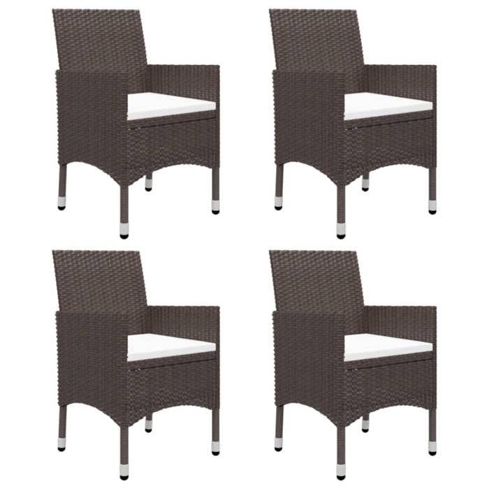 Exclusive House - 5 Pcs Brown Garden Dining Set
