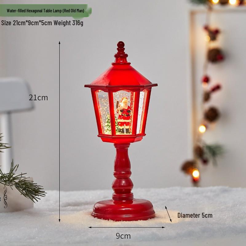 Christmas LED Flame Telephone Booth Ornament - Small Oil Lamp Prop for Coffee Shop, KTV, Scene Decor.