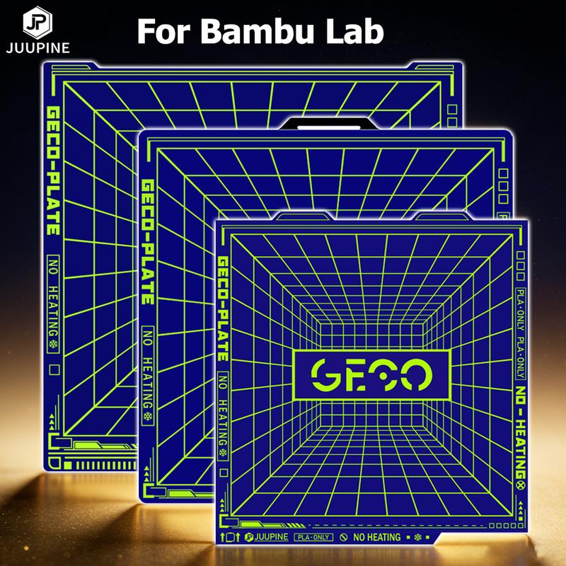 GECO Platte PLA Kaltbauplatte für Bambu Lab P2S P1S P1P X1C H2D H2S A1 A1 Mini Stahlbett Doppelseitig Super Haftung Keine Heizung