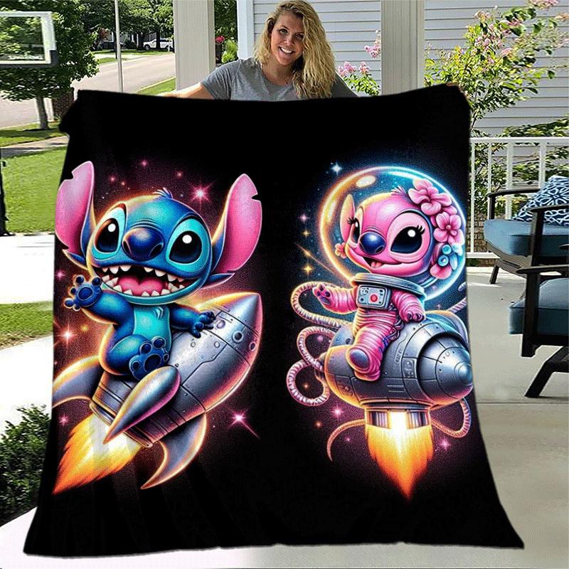 1pz Coperta con Stampa Stitch - Morbida, Coperta per Tutte le Stagioni per Soggiorno, Camera da Letto, Viaggio