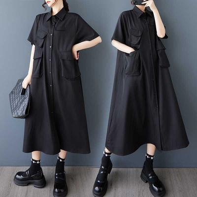 Women's Dress, Fashionable and Loose Pocket Style Shirt Skirt