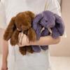 Soft Furry Rabbit Plush Doll Lifelike Stuffed Animal Doll Fur Rabbit Plush Toy  Birthday Gift